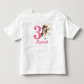 Camiseta De Bebé Cumpleaños de encargo de la vaquera del nombre y
