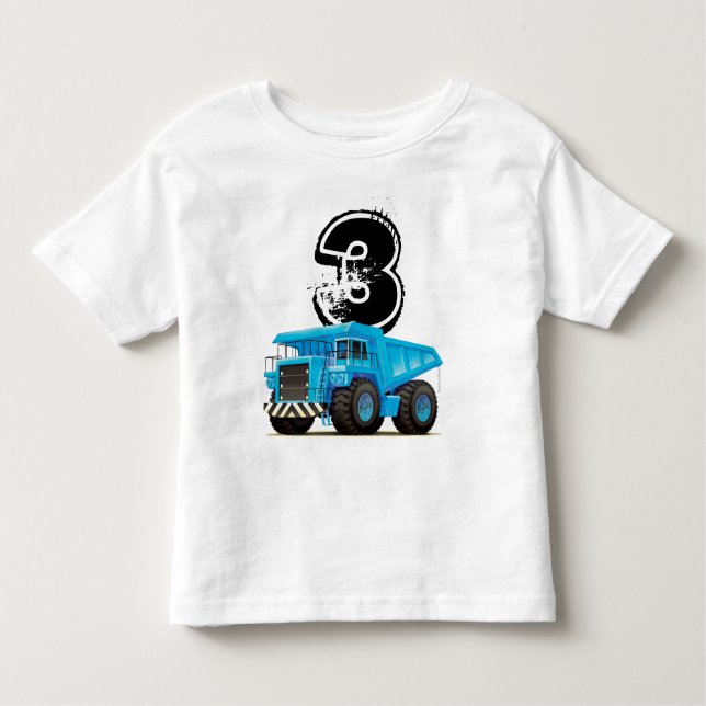 Camiseta De Bebé Cumpleaños de encargo del camión de descargador de (Anverso)