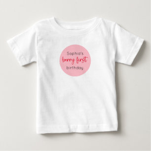 Camiseta De Bebé Cumpleaños de Fresa 1er Cumpleaños de Bayas