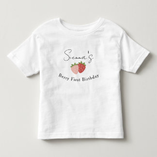 Camiseta De Bebé Cumpleaños de Fresa de Niño/a