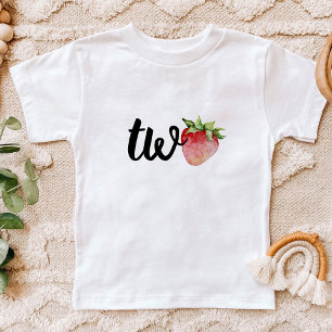 Camiseta De Bebé Cumpleaños de Fresa DOS