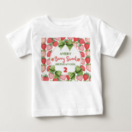 Camiseta De Bebé Cumpleaños de Fresa Dulce de Cumpleaños