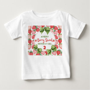 Camiseta De Bebé Cumpleaños de Fresa Dulce de Cumpleaños
