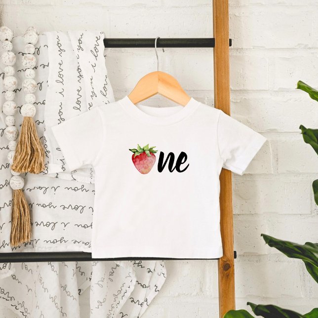 Camiseta De Bebé Cumpleaños de Fresa UNO (Subido por el creador)