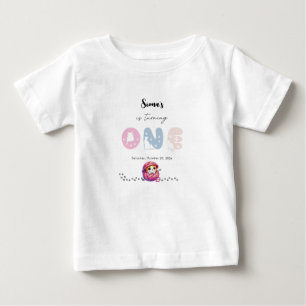 Camiseta De Bebé Cumpleaños de Gatito Adorable 1er