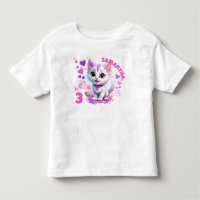 Cumpleaños de gatito rosa y blanco adorable y cora