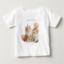 Cumpleaños de gato adorable con kitty de acuarela