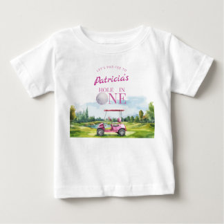 Camiseta De Bebé Cumpleaños de Golf Pink Hole In One 1er