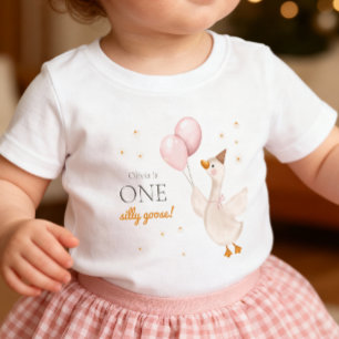 Camiseta De Bebé Cumpleaños de granja Silly Goose Spring Party