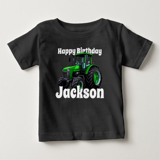 Camiseta De Bebé Cumpleaños de Guay Green Tractor (Anverso)