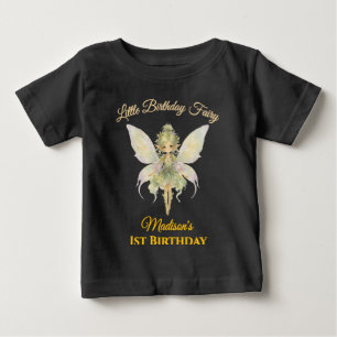 Camiseta De Bebé Cumpleaños de Hada en Acuarela