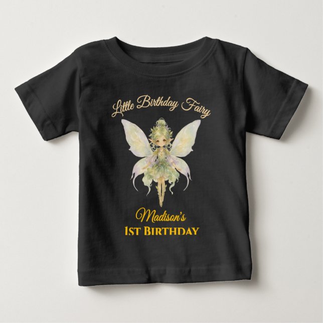 Camiseta De Bebé Cumpleaños de Hada en Acuarela (Anverso)
