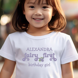 Camiseta De Bebé Cumpleaños de Hada Morada Primera Fruta