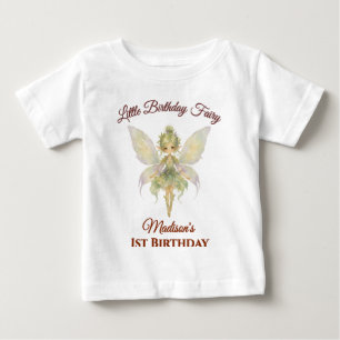 Camiseta De Bebé Cumpleaños de Hada Pequeña Acuarela