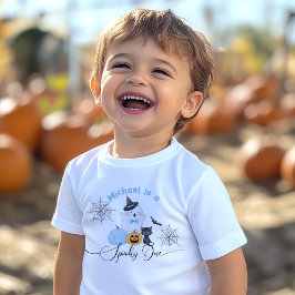 Camiseta De Bebé Cumpleaños de Halloween del Espeluznante azul Boo