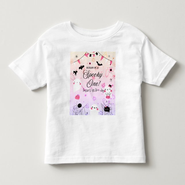 Camiseta De Bebé Cumpleaños de Halloween Spooky One (Anverso)