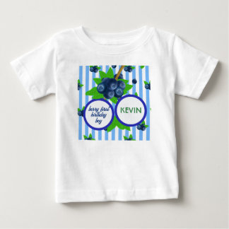 Camiseta De Bebé Cumpleaños de Honor Adorable Tema de Arándanos Azu