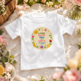 Camiseta De Bebé Cumpleaños de jardín soleado 2do Fiesta de picnic 