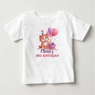 Camiseta De Bebé Cumpleaños de la celebración del Gato Kitty