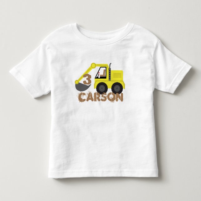 Camiseta De Bebé Cumpleaños de la Construcción de Excavator (Anverso)