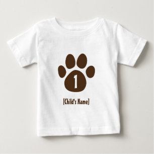 Camiseta De Bebé Cumpleaños de la impresión de la pata