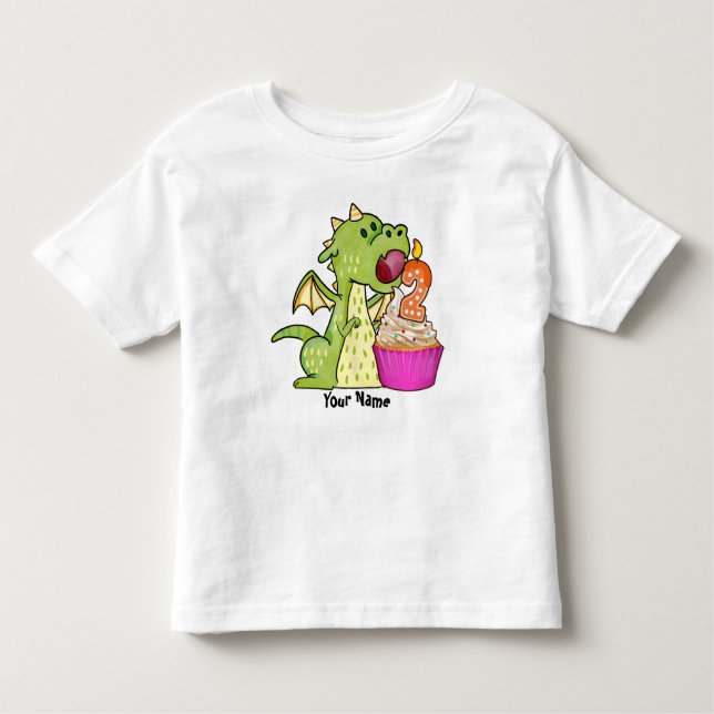 Camiseta De Bebé Cumpleaños de la magdalena del dragón 2do (Anverso)