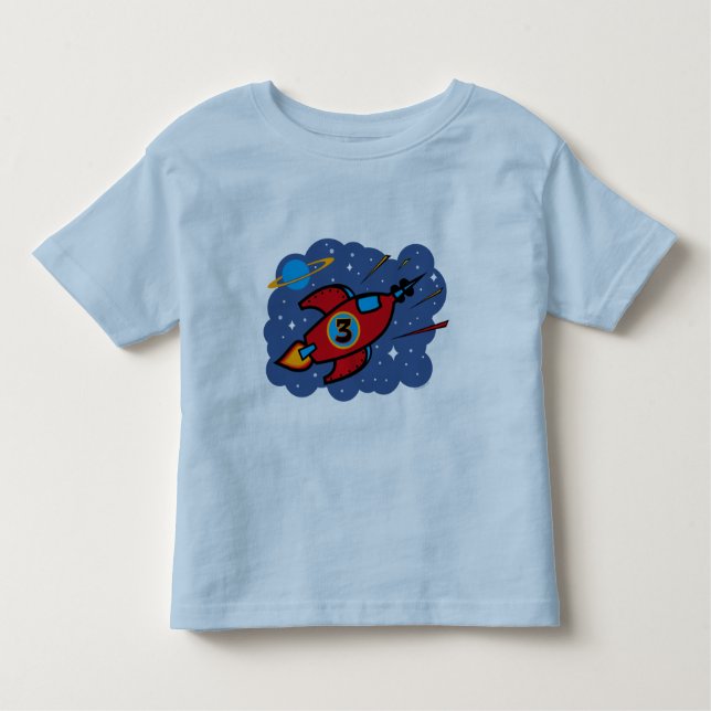 Camiseta De Bebé Cumpleaños de la nave de Rocket 3ro (Anverso)