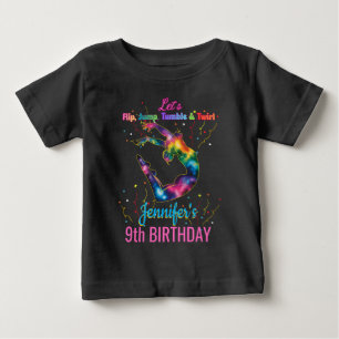 Camiseta De Bebé Cumpleaños de la niña que hace Volteretas, Salta,