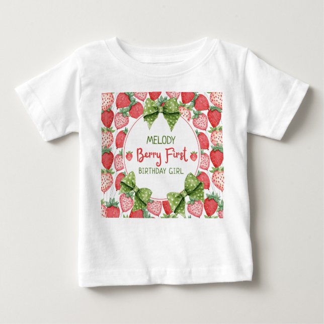 Camiseta De Bebé Cumpleaños de la primera fresa de Berry (Anverso)