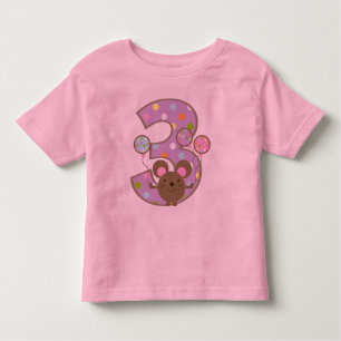 Camiseta De Bebé Cumpleaños de la púrpura del ratón del globo 3ro