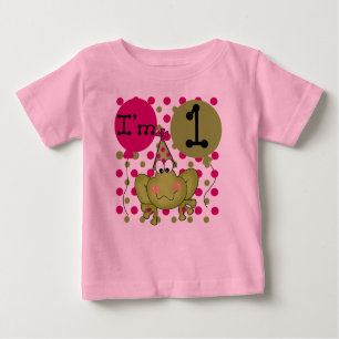 Camiseta De Bebé Cumpleaños de la rana de los chicas primer