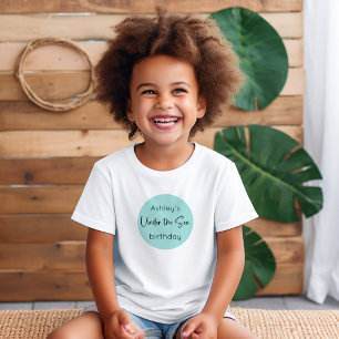 Camiseta De Bebé Cumpleaños de la sirena afroamericana bajo el mar