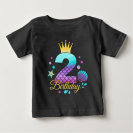 Camiseta De Bebé Cumpleaños de la Sirenita segundo
