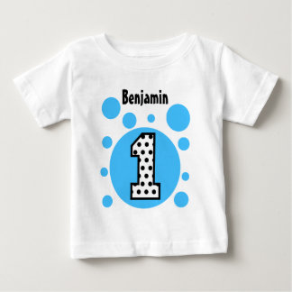 Camiseta De Bebé Cumpleaños de las BURBUJAS del AZUL 1r un regalo