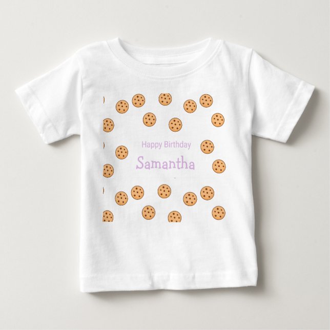 Camiseta De Bebé Cumpleaños de las galletas de chip de chocolate (Anverso)