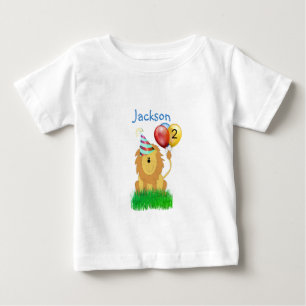 Camiseta De Bebé Cumpleaños de León con Globo