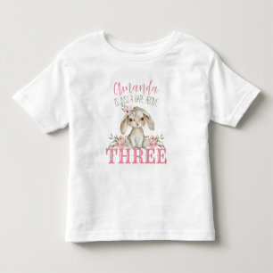 Camiseta De Bebé Cumpleaños de liebre sobre tres niñas conejitos