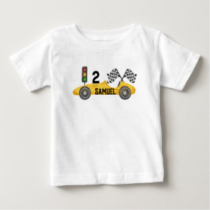 Camiseta De Bebé Cumpleaños de Little Racer Personalizado