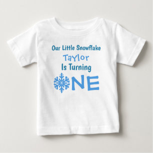 Camiseta De Bebé Cumpleaños de Little Snowflake 1
