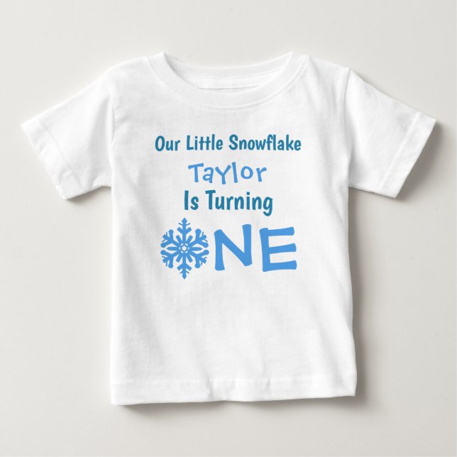Camiseta De Bebé Cumpleaños de Little Snowflake 1 (Anverso)