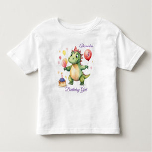 Camiseta De Bebé Cumpleaños de los chicas Dinosaurios