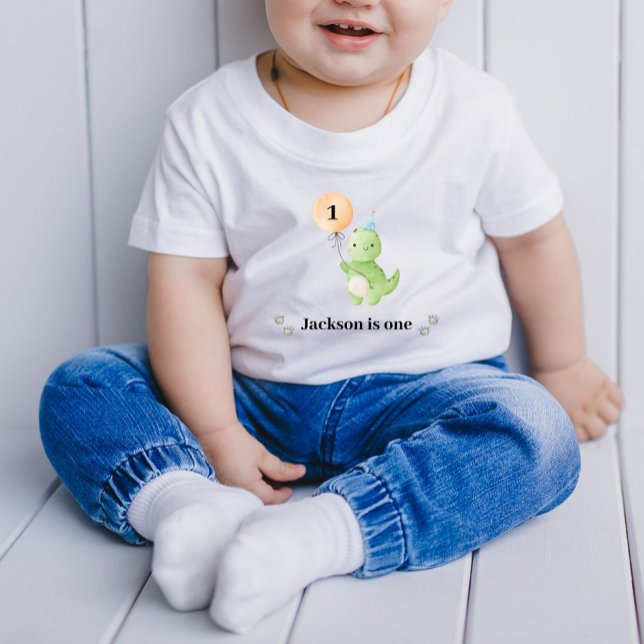 Camiseta De Bebé Cumpleaños de los Dinosaurios Cute (Cute Dino T Shirt for kids Birthday)