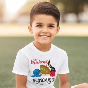 Camiseta De Bebé Cumpleaños de los niños piratas de Octopus "What's