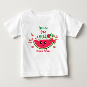 Camiseta De Bebé  Cumpleaños de niña 1er Sandía Una en un Melón 