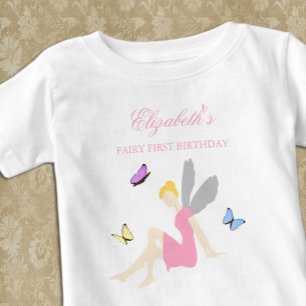 Camiseta De Bebé Cumpleaños de niña hada por primera vez