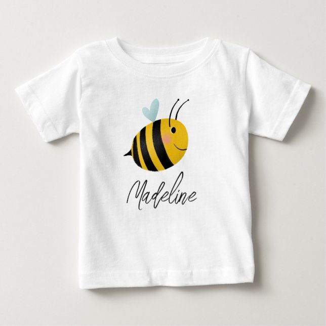 Camiseta De Bebé Cumpleaños de Niñas Lindas Primer Día de Abejas Ve (Anverso)
