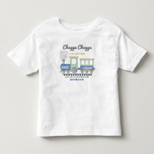 Camiseta De Bebé Cumpleaños de Niño de Cualquier Edad Tren Azul Chu