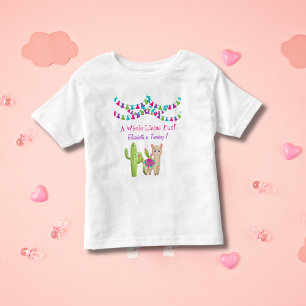 Camiseta De Bebé Cumpleaños de Niño Llama Divertida Rosa Púrpura Ca