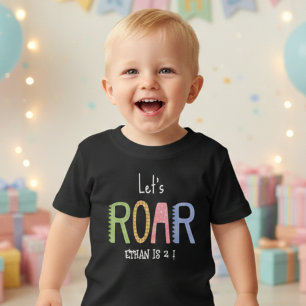 Camiseta De Bebé Cumpleaños de niños Dinos rugamos