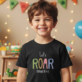 Camiseta De Bebé Cumpleaños de niños Dinos vamos a rugir